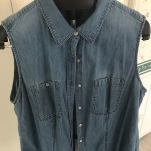 Talbots Chambray Button Down Tank